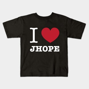 I love BTS Jhope Jung Hoseok typography Morcaworks Kids T-Shirt